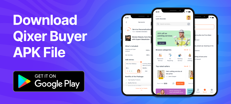 Qixer - Multi-Vendor On demand Service Marketplace and Service Finder Buyer Flutter App